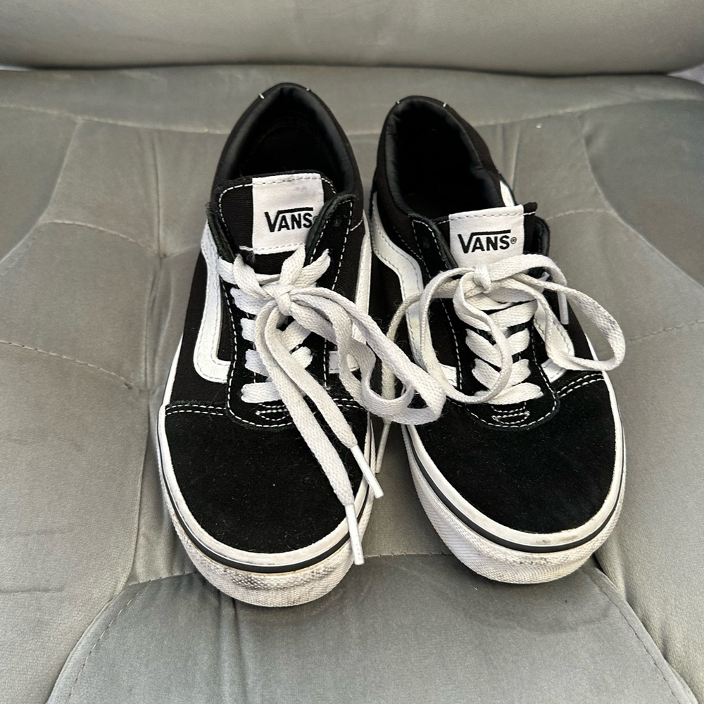 Vans Youth Black and White Sneakers